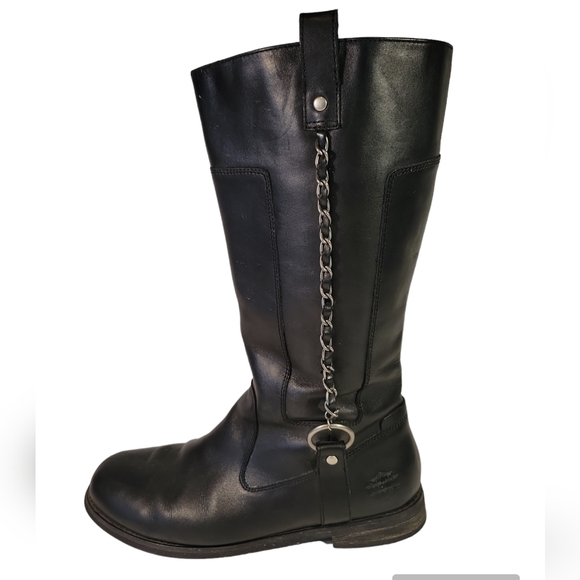 Harley-Davidson Shoes - Women's Harley Davidson Tall Knee High Black Leather Boots Size 10